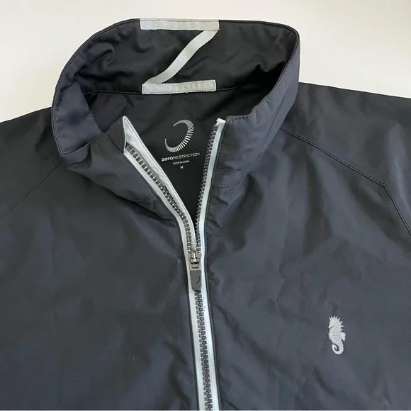 Zero Restriction Men’s Short Sleeve Windbreaker Golf Black 1/4 Zip Medium - Picture 1 of 5